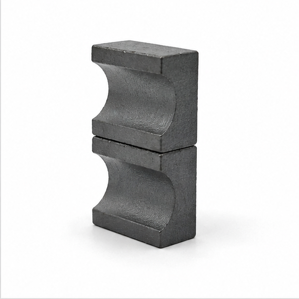 Semi-circular groove ferrite block magnet
