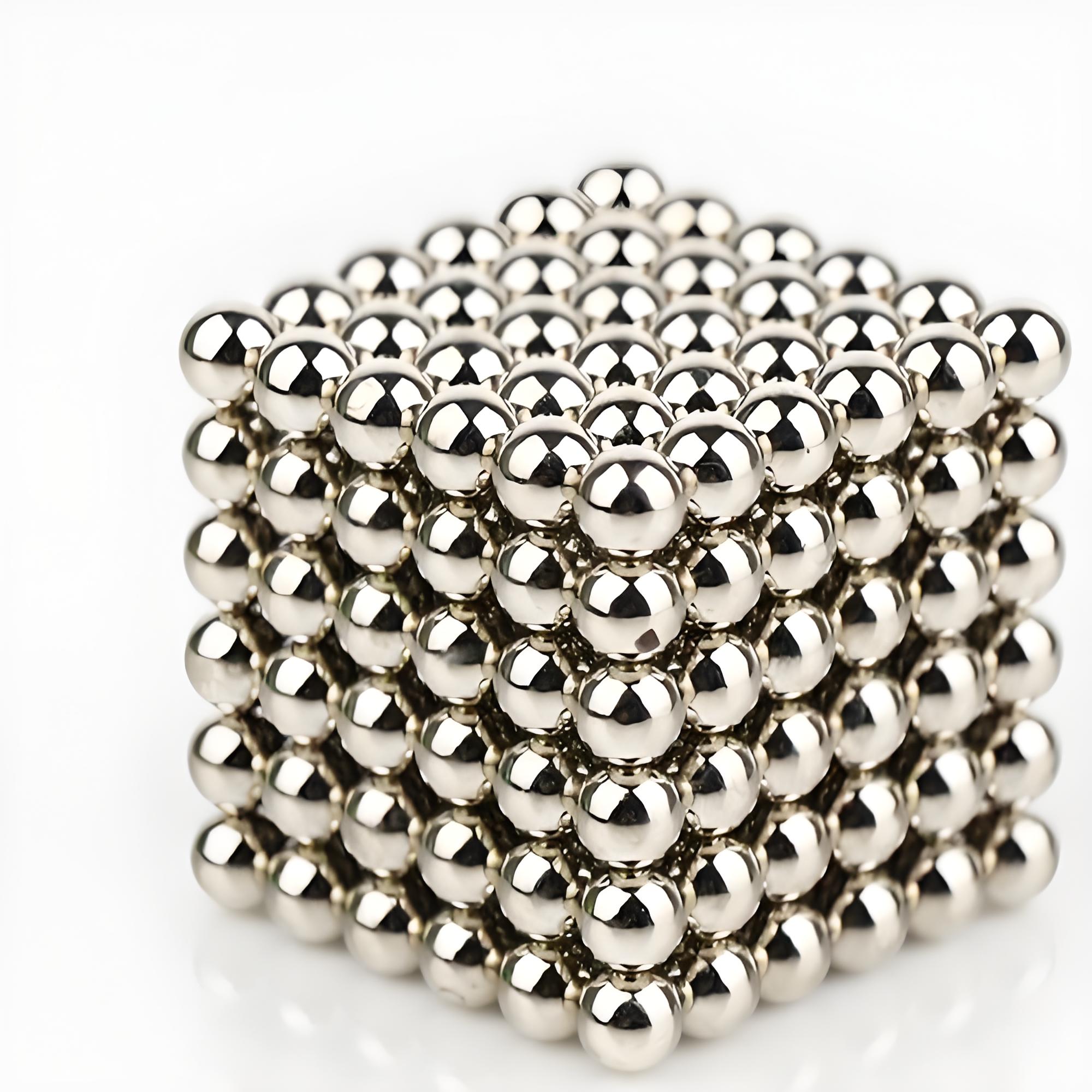Silver magnetic ball cube