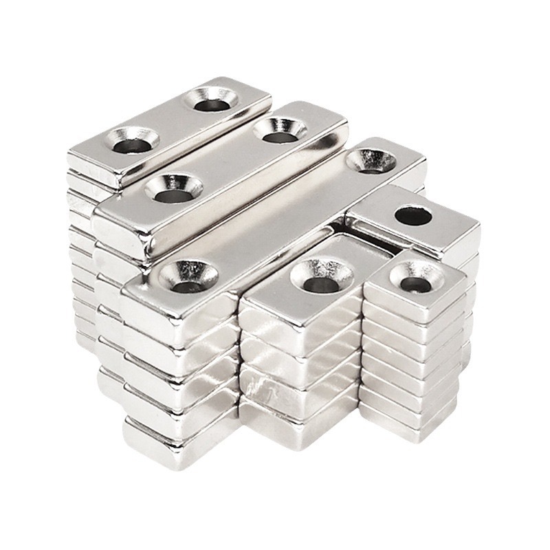 Countersunk NdFeB blocks