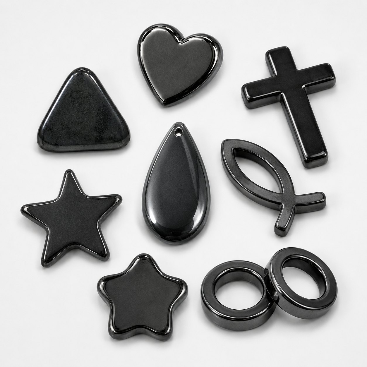 Black hematite products