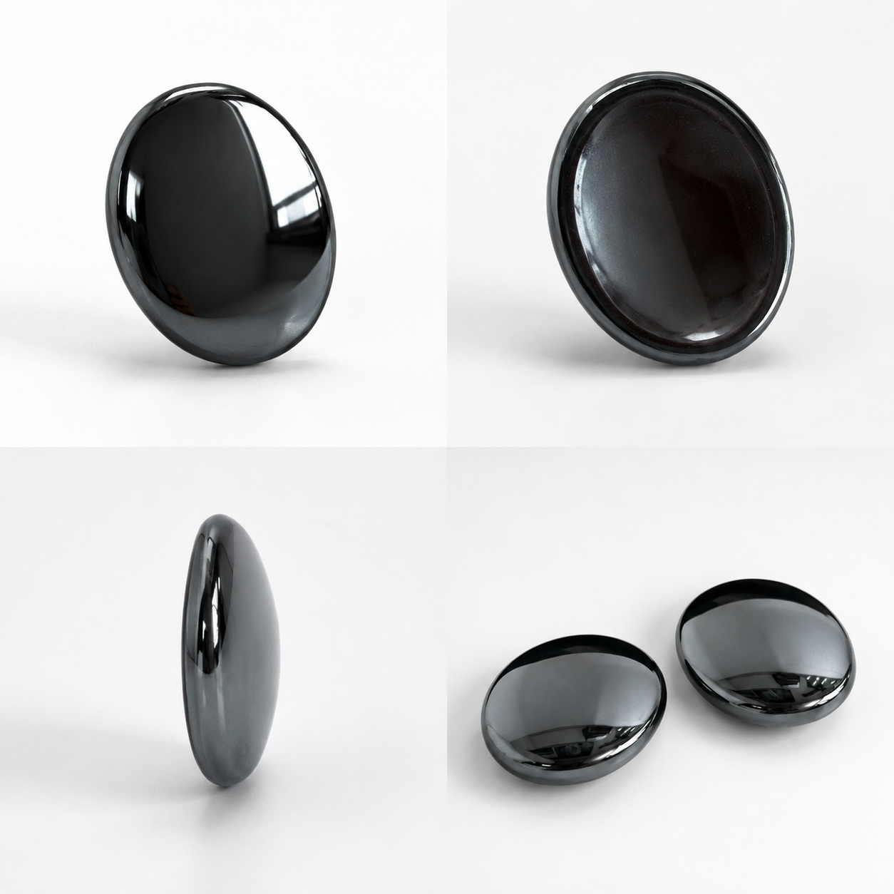 Black hematite worry stone products